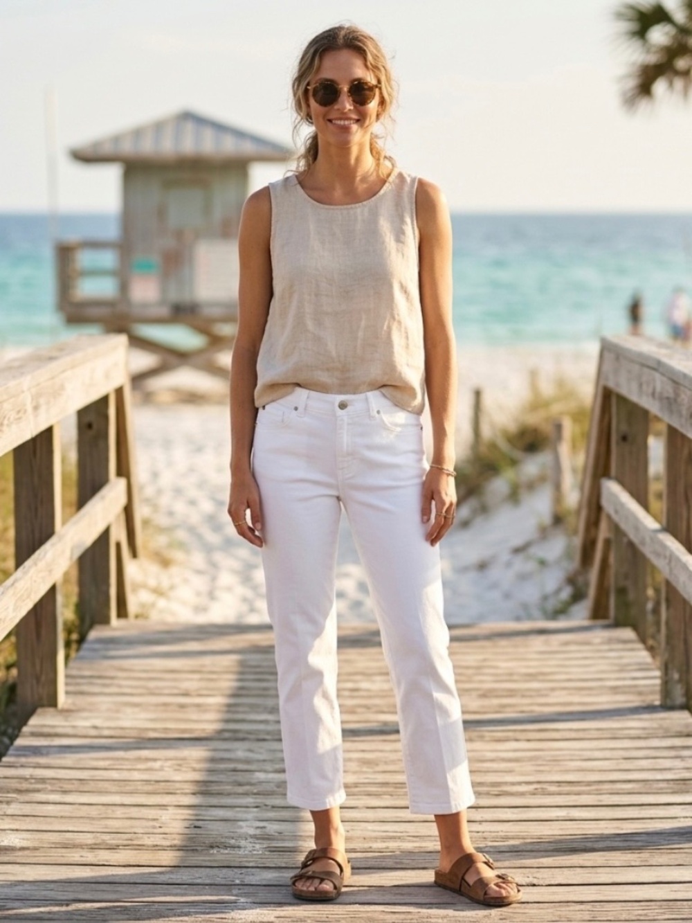 Nine West Vintage White Jeans Sz 12/31 Coastal Casual Chic Clean Girl Preppy